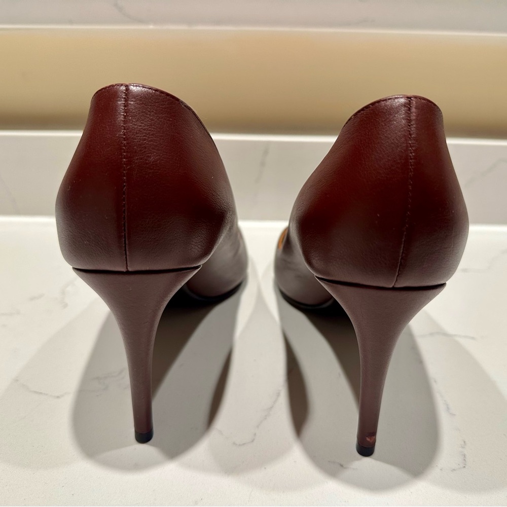 Ralph Lauren Purple Label Burgundy Leather Heels - size 8.5 / 38.5B - Picture 4 of 8
